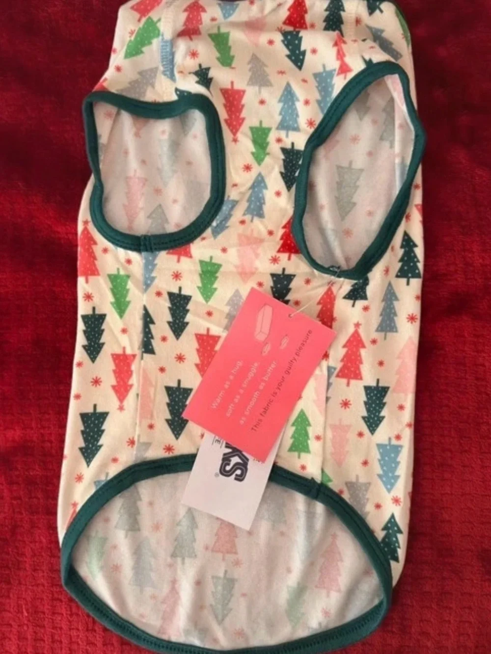 Muk Luks Multicolor Holiday Tree Dog Tank with Green Trim